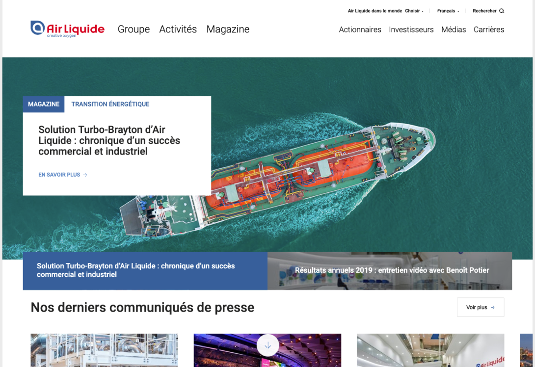 Aperçu du projet Air Liquide