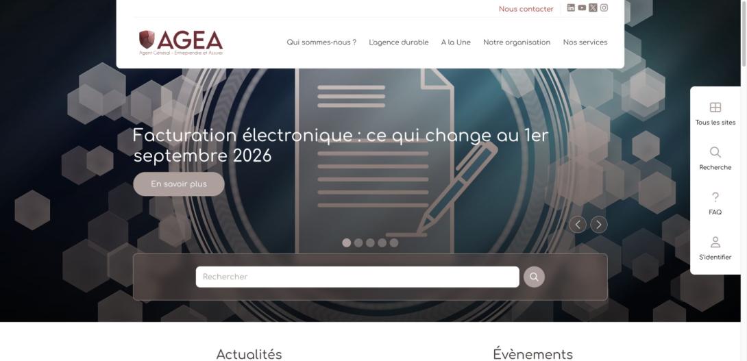 Vue actuelle du site agéa